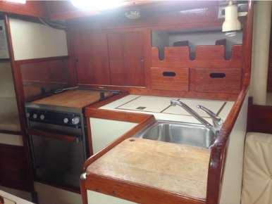 The galley on Sailing Vessel First Light.