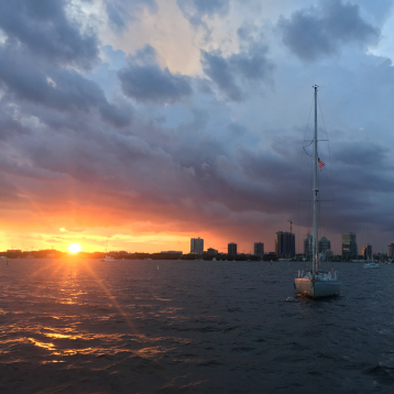 Sunset over Miami - Nature doesn't thrive by rushing—and neither do we. -www.starkwellness.com